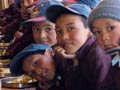 Boys eating lunch