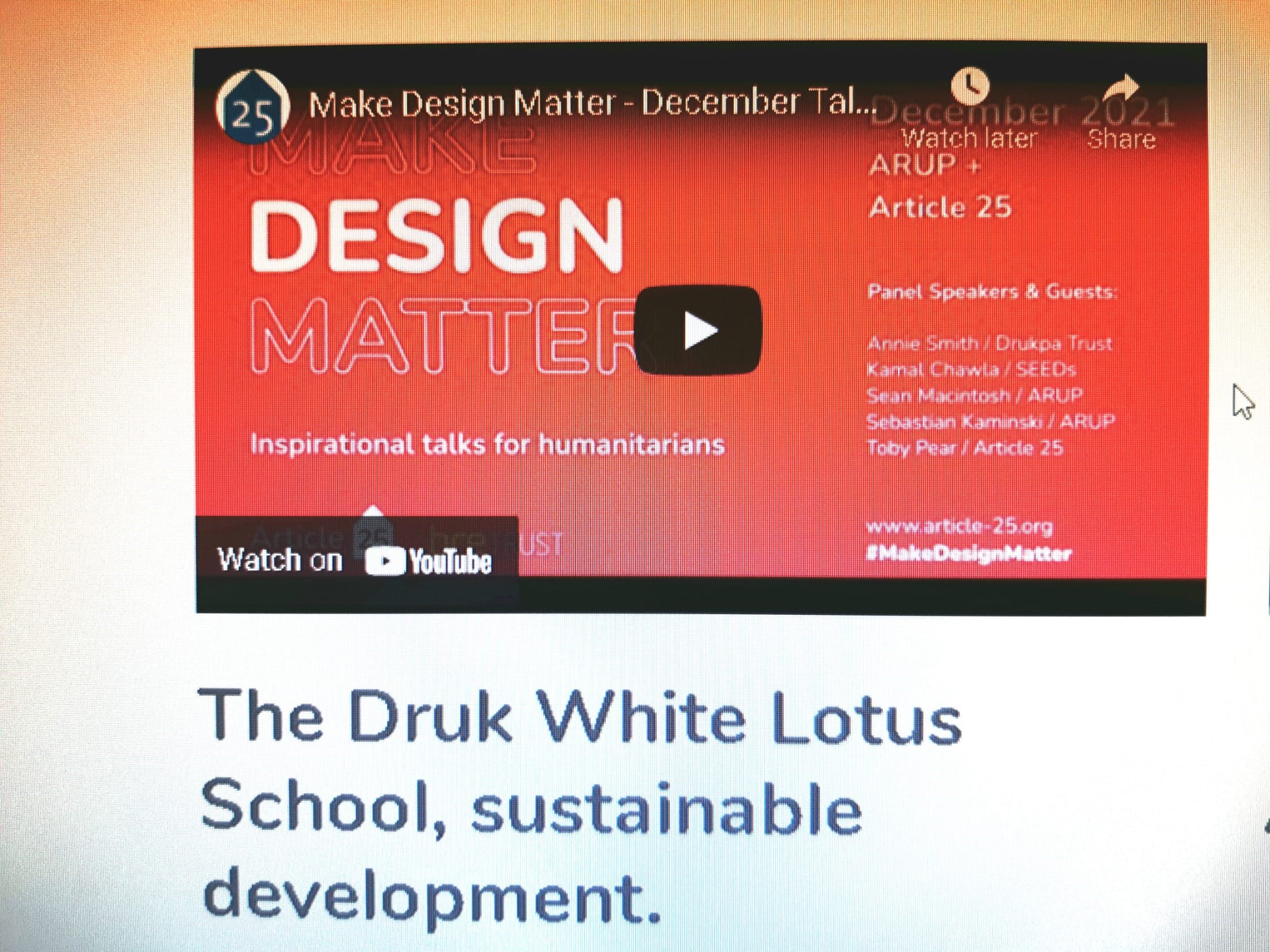 Make Design Matter talk Zoom 9th December 2021